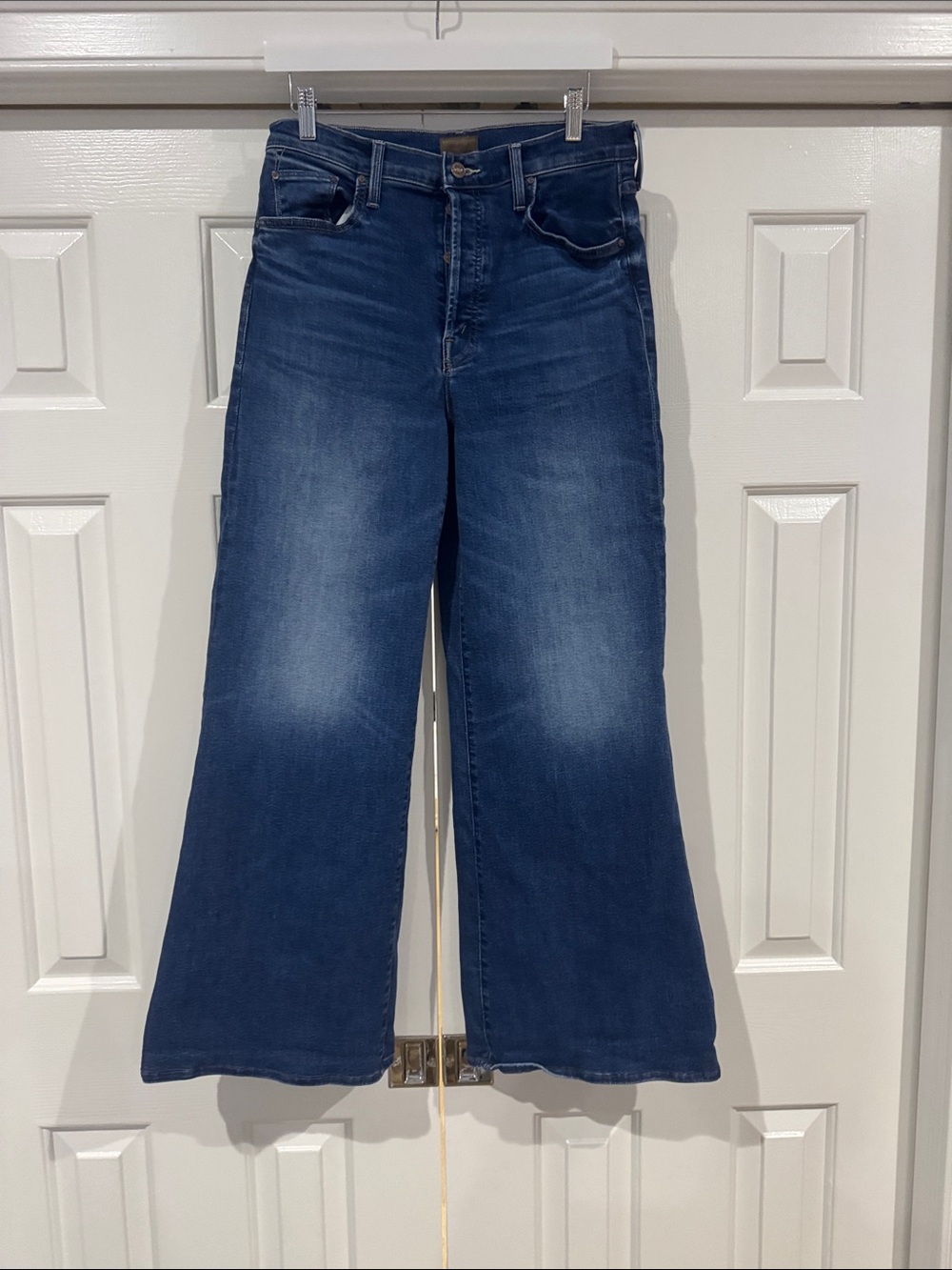 MOTHER Wide-Leg Jeans in Dark Blue Wash